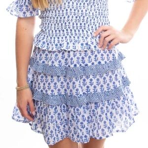 Oliphant Blue and White Mini Skirt